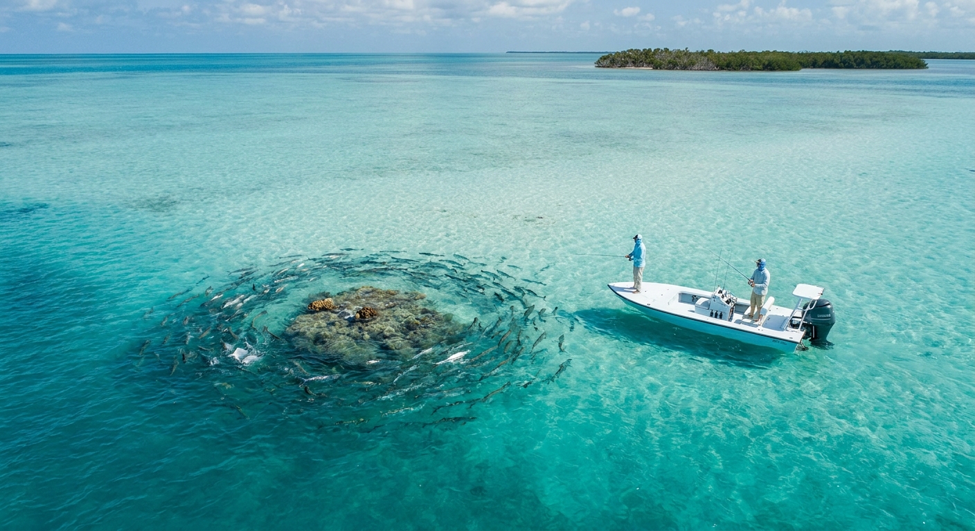 Key West fishing 90/10 rule: most fish are in a small area, find the productive water for success